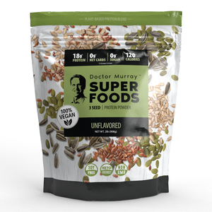 Dr. Murray's, Super Foods, 3 Seed Vegan Protein Powder, Unflavored, 16 oz and 32 oz