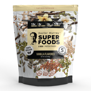 Dr. Murray's, Super Foods, 3 Seed Protein Powder, Vanilla, 16 oz and 32 oz.